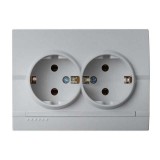KANLUX 25213 LOGI 02-1270-143 Schuko földelt dupla dugalj komplett 16A - 250V~