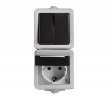 Kanlux Csillárkapcsoló és Schuko aljzat érintkezés védelemmel TEKNO