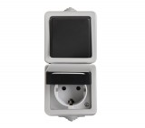 Kanlux Egypólusú kapcsoló és Schuko aljzat érintkezés védelemmel TEKNO