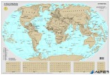 Kaparós Világtérkép, 84x57 cm, STIEFEL, A Föld országai, arany bevonat