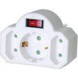 Kapcsolós hálózati elosztó 3 részes fehér Brennenstuhl 1508100 (1508100)