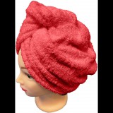 Kaptan Quick-drying terry hair turban, red (10-13-0126-09-30-015)