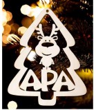 Karácsonyfa dísz, Apa, fenyőfa és rénszarvas