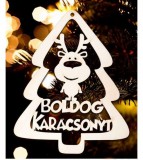 Karácsonyfa dísz, Boldog karácsonyt, fenyőfa és rénszarvas