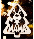 Karácsonyfa dísz, Mama, fenyőfa és rénszarvas