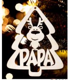 Karácsonyfa dísz, Papa, fenyőfa és rénszarvas
