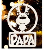 Karácsonyfa dísz, Papa, rénszarvas
