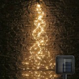 Karácsonyfa fényfüzér, fényzuhatag, meleg fehér, adapteres