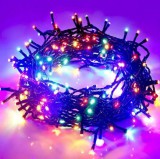 Karácsonyi 200 Led fényfüzér, IP44, kültérre is, csak világít, időzítős. Multicolor, színes Ledekkel. Life Light Led 2 év garancia!