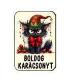 Karácsonyi fa hűtőmágnes, Mérges macska