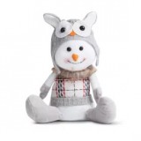 KARÁCSONYI HÓEMBER DEKOR - BAGLYOS SAPKÁBAN - 30 x 20 x 14 cm