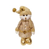 Karácsonyi Hóember figura arany színben 60 cm