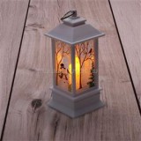 Karácsonyi hóember mintás 13x5,3x5,3cm LED-es fehér lámpás (IRIS_303-02)