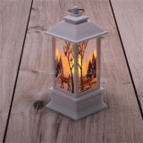 Karácsonyi jávorszarvas mintás 13x5,3x5,3cm LED-es fehér lámpás (IRIS_303-03)