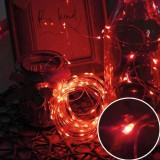 Karácsonyi Led fényfüzér 100 db Mikro- Ledes Nano piros Leddel, 8 funkciós, vezérelhető adapterrel, IP44, kültérre is!! Life Light Led 2 év garancia!