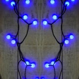 Karácsonyi Led fényfüzér 100 db nagy golyó, kék fénnyel. IP44, kültérre is! 8 funkciós vezérlővel és időzítővel. Life Light Led..