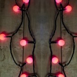 Karácsonyi Led fényfüzér 100 db nagy golyó, piros fénnyel. IP44, kültérre is! 8 funkciós vezérlővel és időzítővel. Life Light Led.