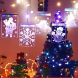 Karácsonyi Led függöny, 5 db karácsonyi műanyag figurával, 22 db multi color Leddel, távirányítós, 8 funkciós vezérlővel, időzítős! USB csatlakozós. Life Light Led 2 év garancia!