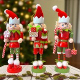 Karácsonyi Manó figura szett Diótörő stílusban 12cm - 3db