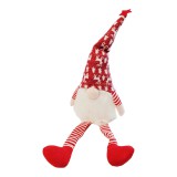 Karácsonyi manó lógó lábbal- Piros 65 cm