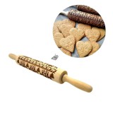 Karácsonyi mintás sodrófa, mintás nyújtófa, kekszmintázó sodrófa