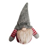 Karácsonyi skandináv manó szürke sapkával és akasztóval 18 cm