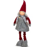 Karácsonyi textil manó figura - 60 cm Lány - 58367B