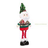 Karácsonyi textil mikulás figura, teleszkópos lábbal - 95 x 25 x 20 cm