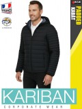 Kariban LIGHTWEIGHT PADDED BLACK férfi bélelt kapucnis kabát - munkaruha