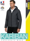 Kariban LIGHTWEIGHT PADDED MARLDARKGREY férfi bélelt kapucnis kabát - munkaruha