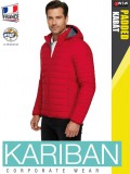 Kariban LIGHTWEIGHT PADDED RED férfi bélelt kapucnis kabát - munkaruha