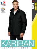 Kariban QUILTED BLACK bélelt vízálló technikai kabát - munkaruha