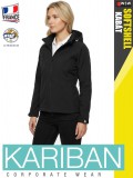 Kariban SOFTSHELL BLACK kapucnis női kabát - munkaruha