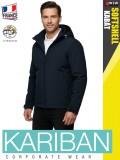 Kariban SOFTSHELL NAVY férfi kapucnis softshell kabát - munkaruha