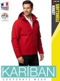 Kariban SOFTSHELL RED férfi kapucnis softshell kabát - munkaruha