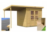 KARIBU HOLZTECHNIK Kerti faház, tároló KARIBU MERSEBURG 4 oldaltetővel 166 cm (14519) SET