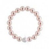 Karkötő, rózsaszín SWAROVSKI® gyöngyből, színjátszós fehér kristállyal, 10 mm, ART CRYSTELLA® M