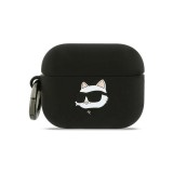 Karl Lagerfeld 3D Logo NFT Choupette Head szilikon tok AirPods Pro 3 készülékhez fekete