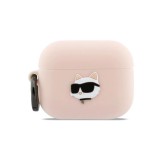 Karl Lagerfeld 3D Logo NFT Choupette Head szilikon tok for AirPods Pro 3 készülékhez rózsaszín