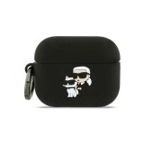 Karl Lagerfeld 3D Logo NFT Karl and Choupette szilikon tok AirPods Pro 3 készülékhez fekete