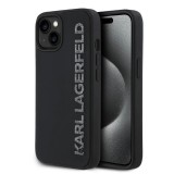 Karl Lagerfeld 3D Rubber Glitter Logo tok iPhone 15 készülékhez fekete