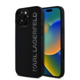 Karl Lagerfeld 3D Rubber Glitter Logo tok iPhone 16 Pro készülékhez fekete