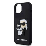 Karl Lagerfeld 3D Rubber Karl and Choupette Apple iPhone 17 (6.3) hátlapvédő tok fekete (KLHCP17S3DRKCNK)