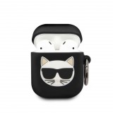 Karl Lagerfeld Apple Airpods szililkon fekete tok (KLACA2SILCHBK) (KLACA2SILCHBK)