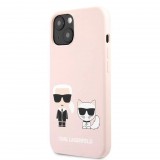 Karl Lagerfeld Apple Iphone 13 Karl et Choupette babarózsaszín tok (KLHCP13MSSKCI) (KLHCP13MSSKCI) - Telefontok