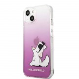 Karl Lagerfeld Apple Iphone 13 Mini Choupette pink átmenet tok (KLHCP13SCFNRCPI) (KLHCP13SCFNRCPI) - Telefontok