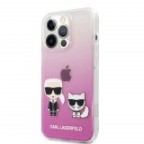 Karl Lagerfeld Apple Iphone 13 Pro Karl et Choupette pink átmenet tok (KLHCP13LCKTRP) (KLHCP13LCKTRP) - Telefontok