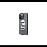 Karl Lagerfeld Apple iPhone 13 Pro Max Karl et Choupette Saffiano bőr tok, ezüst (KLHCP13XSAKICKCSL) (KLHCP13XSAKICKCSL) - Telefontok