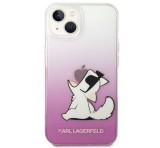 Karl Lagerfeld Choupette Fun Apple iPhone 14 Plus hátlap tok, rózsaszín