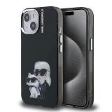Karl Lagerfeld IML Aquarelle Karl and Choupette tok iPhone 15 készülékhez fekete